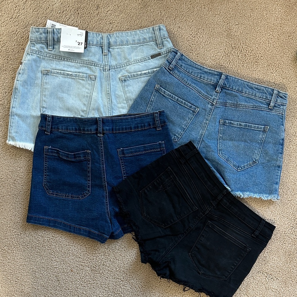 4 pair, Denim Shorts (KanCan and other brands) size 7